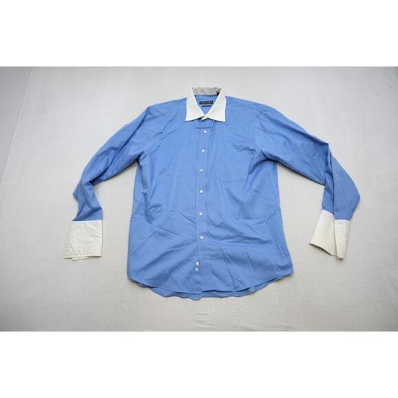 Donald Trump Dress Shirt Regular Fit Blue French Cuff Mens Size 16.5 34/35 Large - Picture 5 of 12